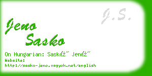 jeno sasko business card